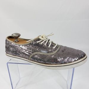 Vans sequin silver low top sneakers W-10.5 M-9